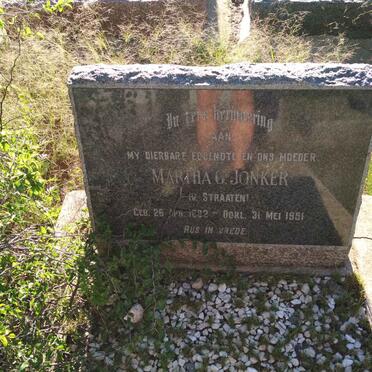 JONKER Martha G. nee V. STRAATEN 1892-1951