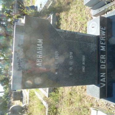 MERWE Abraham, van der 1909-1978