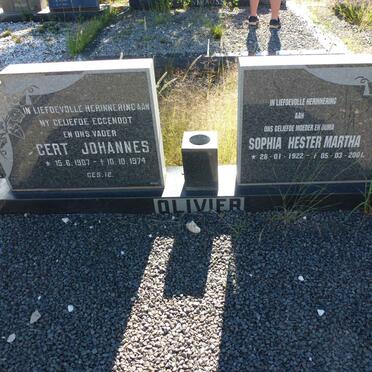 OLIVIER Gert Johannes 1907-1974 &amp; Sophia Hester Martha 1922-2001