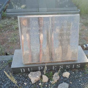 PLESSIS Abraham, du 1887-1971 &amp; Anna H. THERON 1893-1979