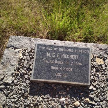 RIECHERT M.G.E. nee LE ROUX 1894-1958