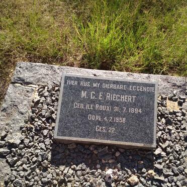 RIECHERT M.G.E. nee LE ROUX 1894-1958