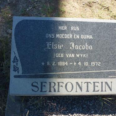 SERFONTEIN Elsie Jacoba nee VAN WYK 1884-1972