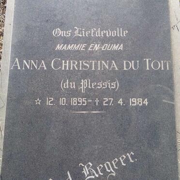 TOIT Anna Christina, du nee DU PLESSIS 1895-1984