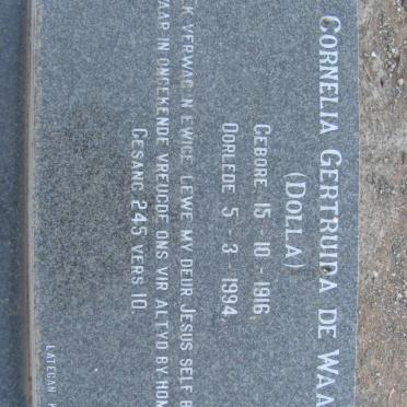 WAAL Cornelia Gertruida, de 1916-1994