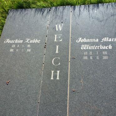 WEICH Joachim Lubbe 1915-1998 &amp; Johanna Maria WINTERBACH 1916-2001