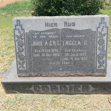 CORDIER Jurie A.J. R.C. 1890-1956 &amp; Engela C. ERASMUS 1893-1976