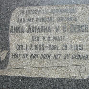 BERGH Anna Johanna, v.d. nee V.D. WATT 1895-1951