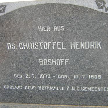 BOSHOFF Christoffel Hendrik 1873-1909