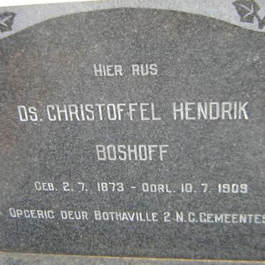 BOSHOFF Christoffel Hendrik 1873-1909