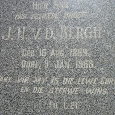 BERGH J.H., v.d. 1889-1968