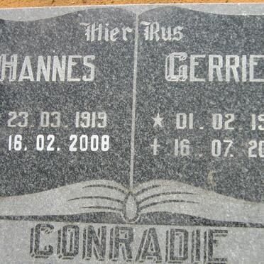 CONRADIE Hannes 1919-2008 :: CONRADIE Gerrie 1921-2002