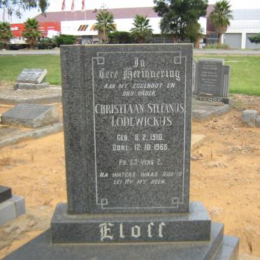 ELOFF Christiaan Stefanus Lodewickus 1910-1968 &amp; E.E. 1910-1993