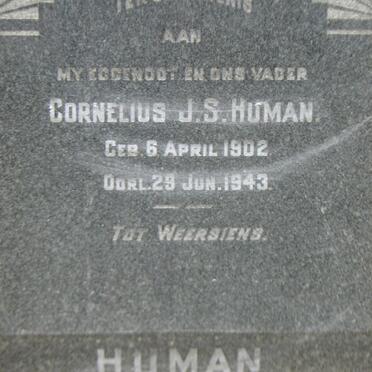 HUMAN Cornelius J.S. 1902-1943