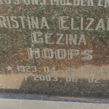HOOPS Christina Elizabeth Gezina 1923-2003
