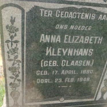 KLEYNHANS Theodorus Phillippus 1888-1953 &amp; Anna Elizabeth CLAASEN 1890-1949
