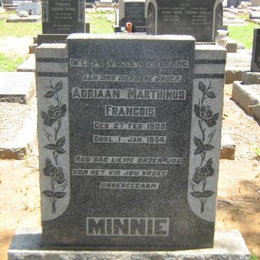MINNIE Adriaan Marthinus Francois 1930-1954