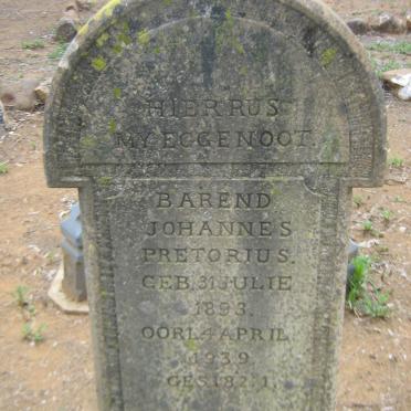 PRETORIUS Barend Johannes 1893-1939