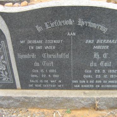 TOIT Hendrik Christoffel, du 1885-1961 &amp; H. C. 1892-1974