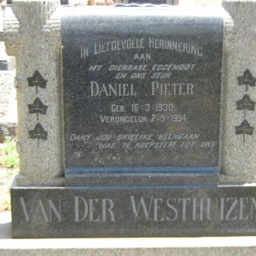 WESTHUIZEN Daniël Pieter, van der 1930-1954