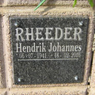 RHEEDER Hendrik Johannes 1941-2016