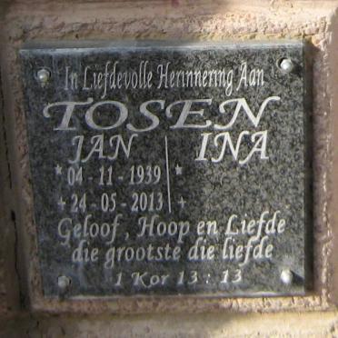 TOSEN Jan 1939-2013 &amp; Ina