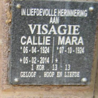 VISAGIE Callie 1924-2014 &amp; Mara 1924-