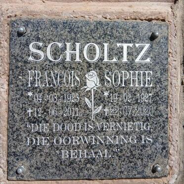 SCHOLTZ Francois 1923-2011 & Sophie 1927-2020
