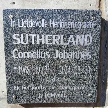 SUTHERLAND Cornelius Johannes 1968-2024