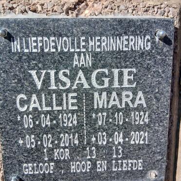 VISAGIE Callie 1924-2014 & Mara 1924-2021