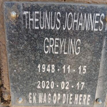 GREYLING Theunis Johannes 1948-2020