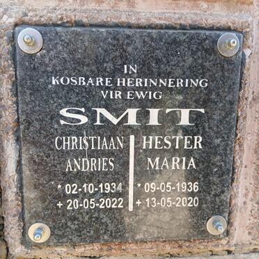 SMIT Christiaan Andries 1934-2022 & Hester Maria 1936-2020