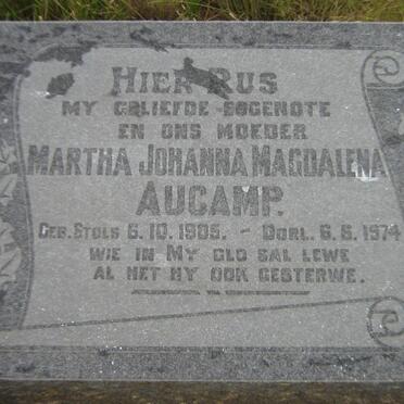 AUCAMP Martha Johanna Magdalena 1905-1974