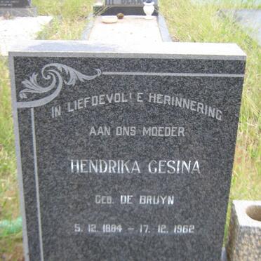 BEKKER Hendrika Gesina nee DE BRUYN 1884-1962