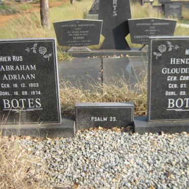 BOTES Abraham Adriaan 1903-1974 &amp; Hendrina Gloudina J.P. CORNELISEN 1906-1999