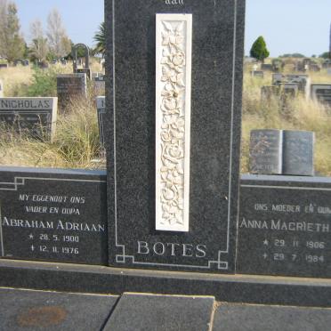 BOTES Abraham Adriaan 1900-1976 &amp; Anna Magrietha A. 1906-1984