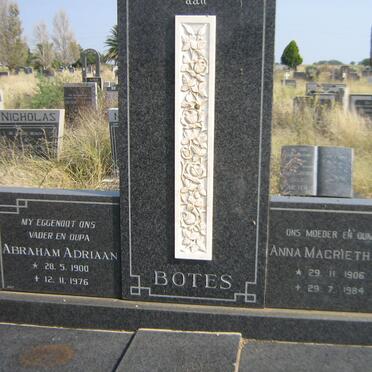 BOTES Abraham Adriaan 1900-1976 &amp; Anna Magrietha A. 1906-1984
