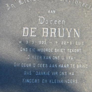 BRUYN Doreen, de 1933-2012