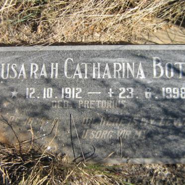 BOTHA Susarah Catharina nee PRETORIUS 1912-1998