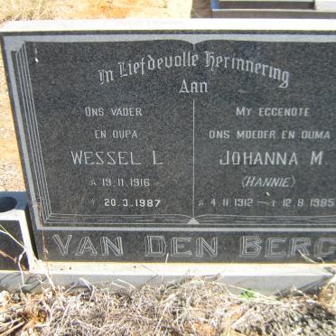 BERG Wessel L., van den 1916-1987 &amp; Johanna M. 1912-1985