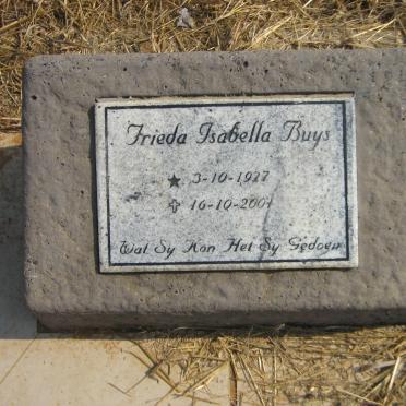 BUYS Frieda Isabella 1927-2001