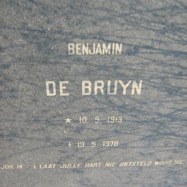BRUYN Benjamin, de 1913-1978