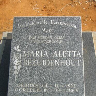 BEZUIDENHOUT Maria Aletta 1922-2005