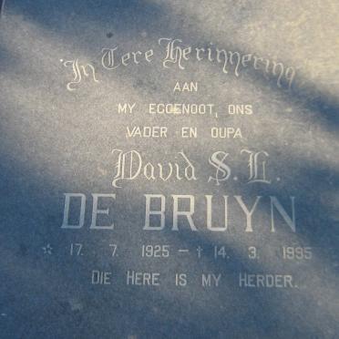 BRUYN David S.L., de 1925-1995