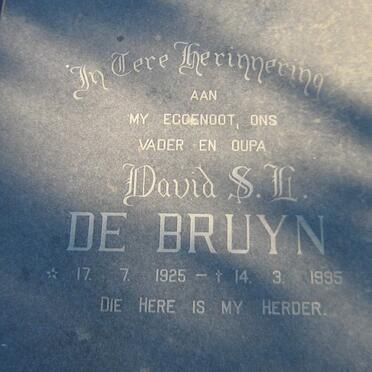 BRUYN David S.L., de 1925-1995