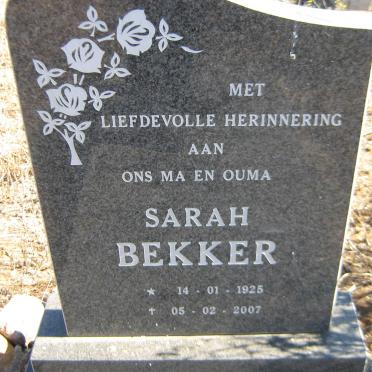 BEKKER Sarah 1925-2007