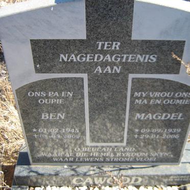 CAWOOD Ben 1945-2009 &amp; Magdel 1939-2006