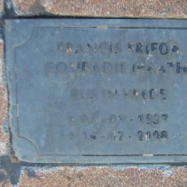 CONRADIE Francis Frieda nee RAATH 1937-2008