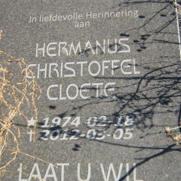 CLOETE Hermanus Christoffel 1974-2012