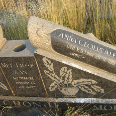 CRONJE Anna Cecilia Aletta nee V D LINDE 1915-